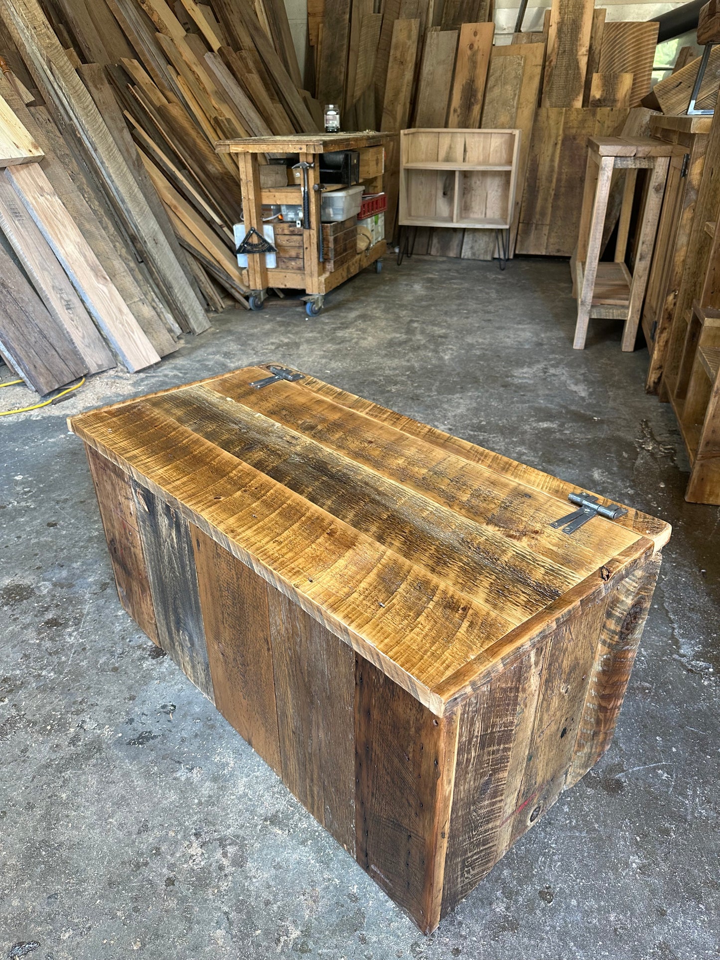 Rustic Wood Storage Chest / Coffee Table