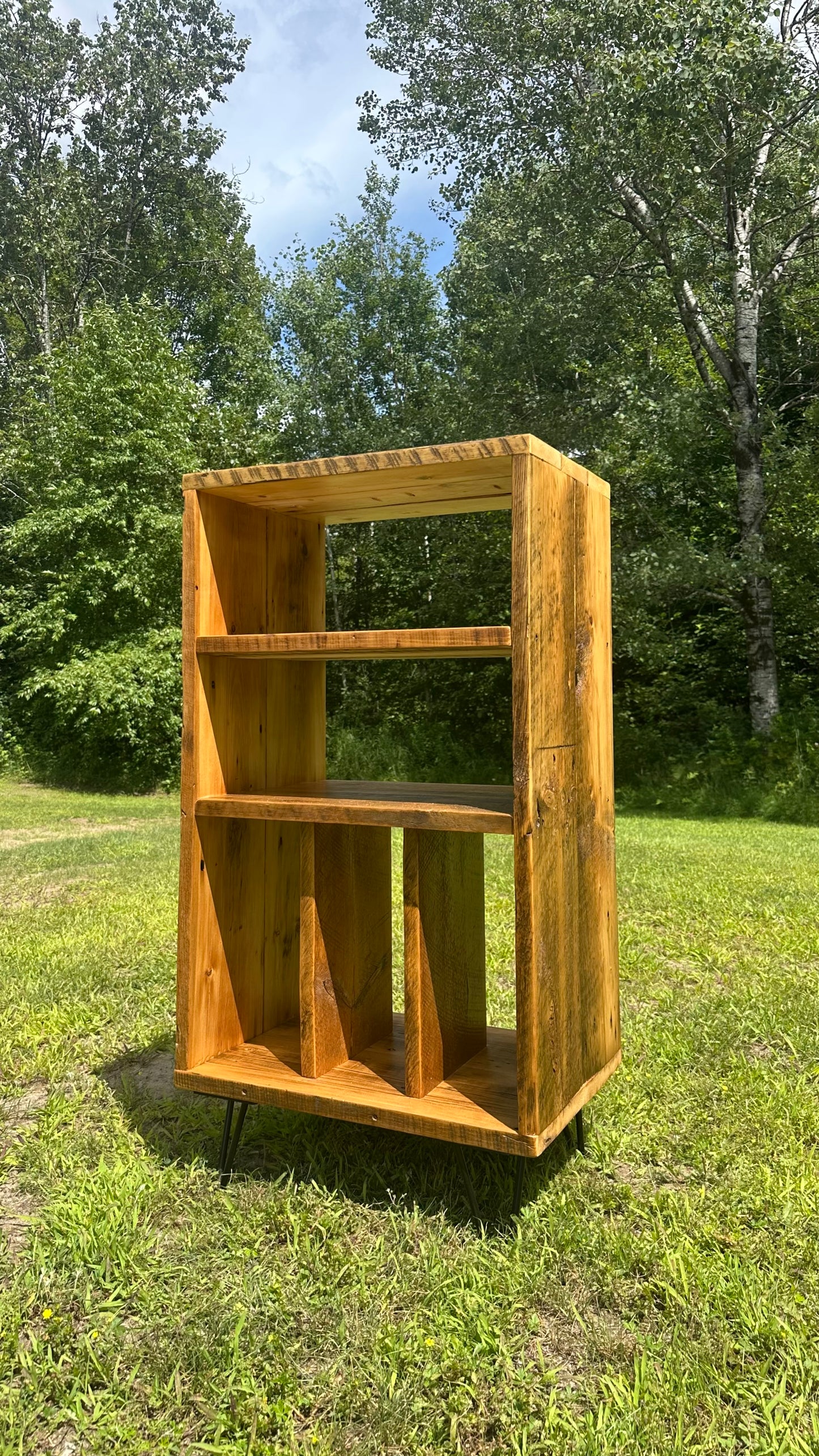 Rustic Wood Media Tower / Bookcase