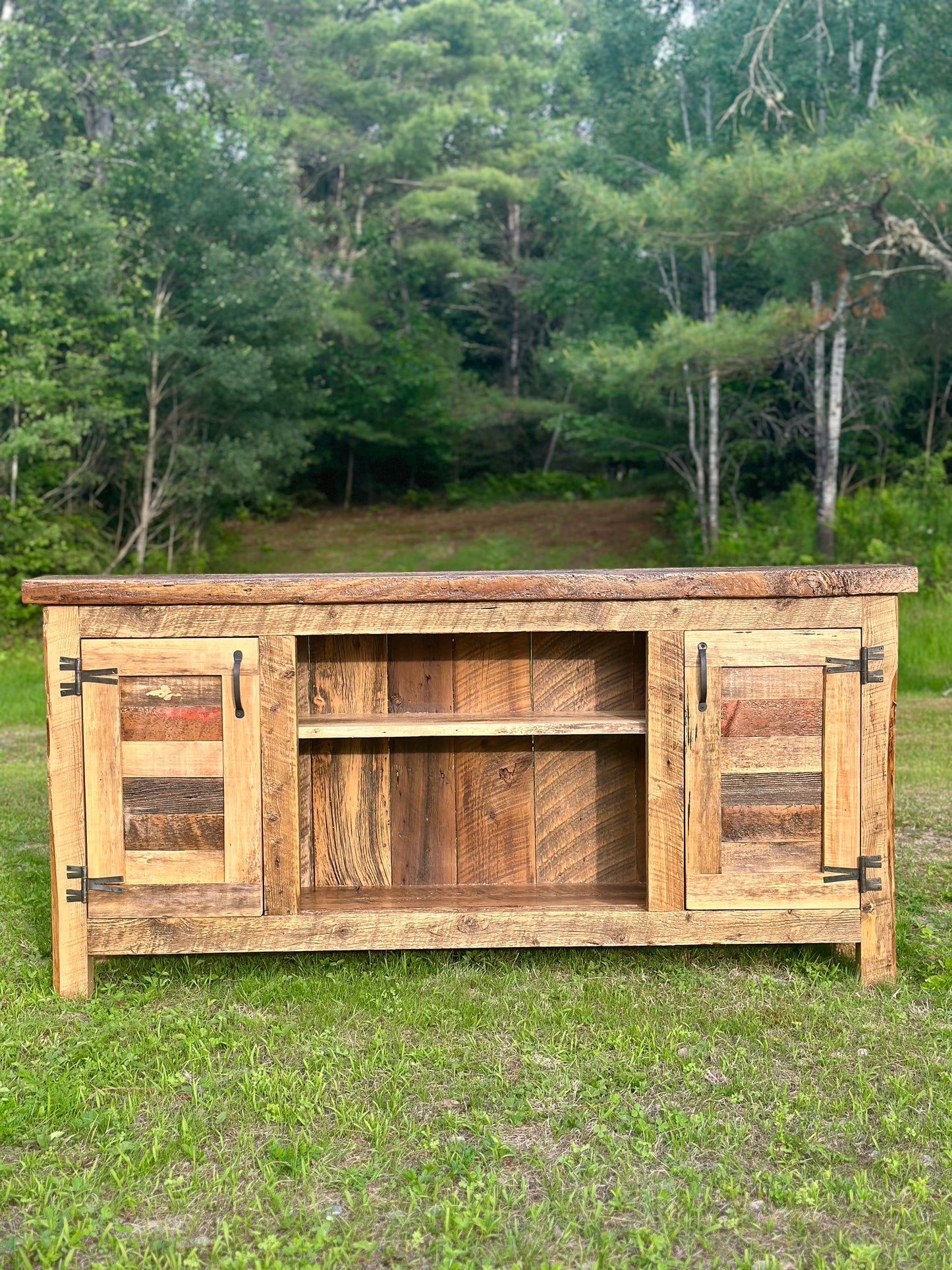 6' Rustic Reclaimed Wood + Steel Cabinet / Sideboard