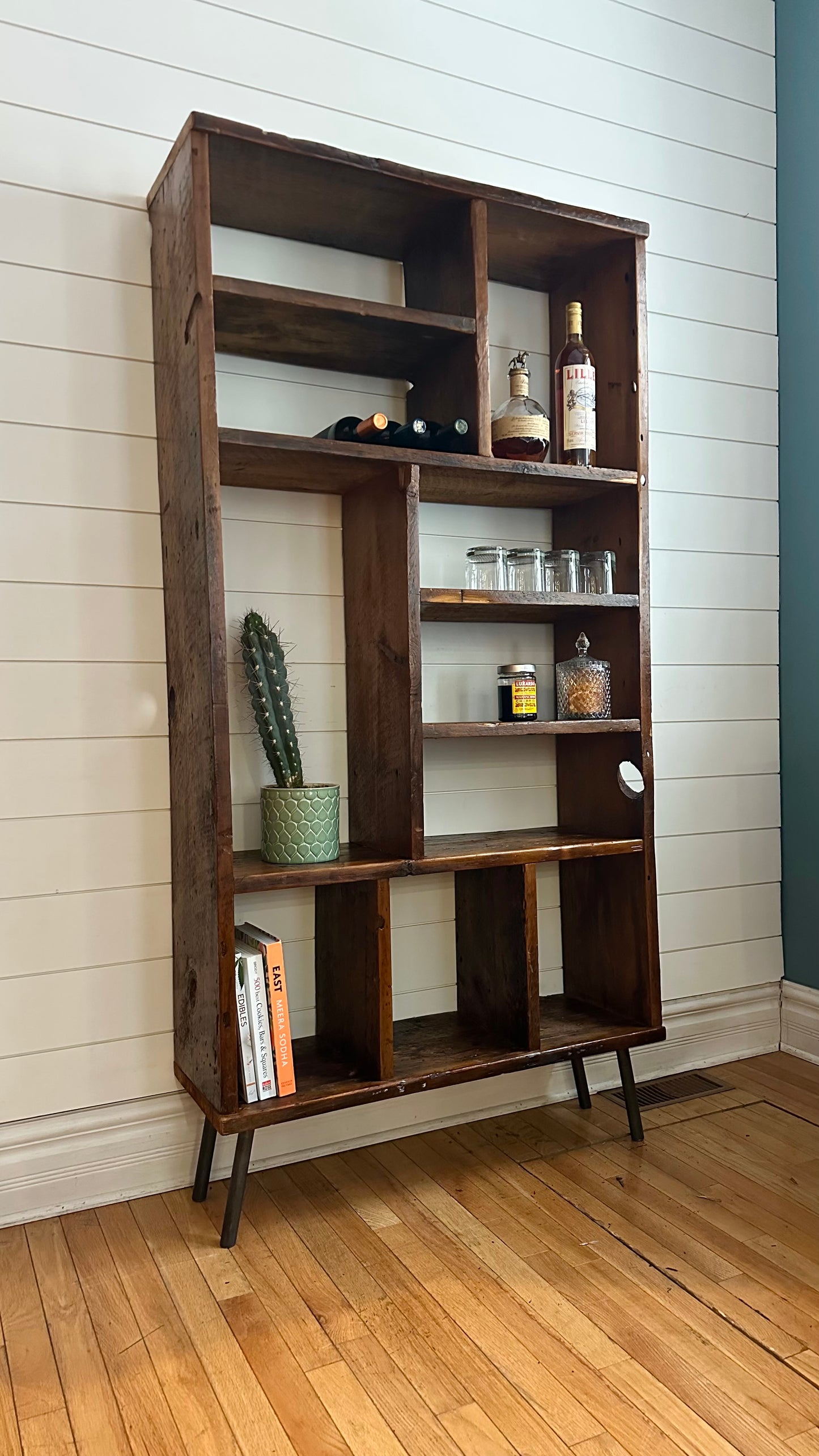 6’ H Rustic Reclaimed Wood Bookcase / Shelf