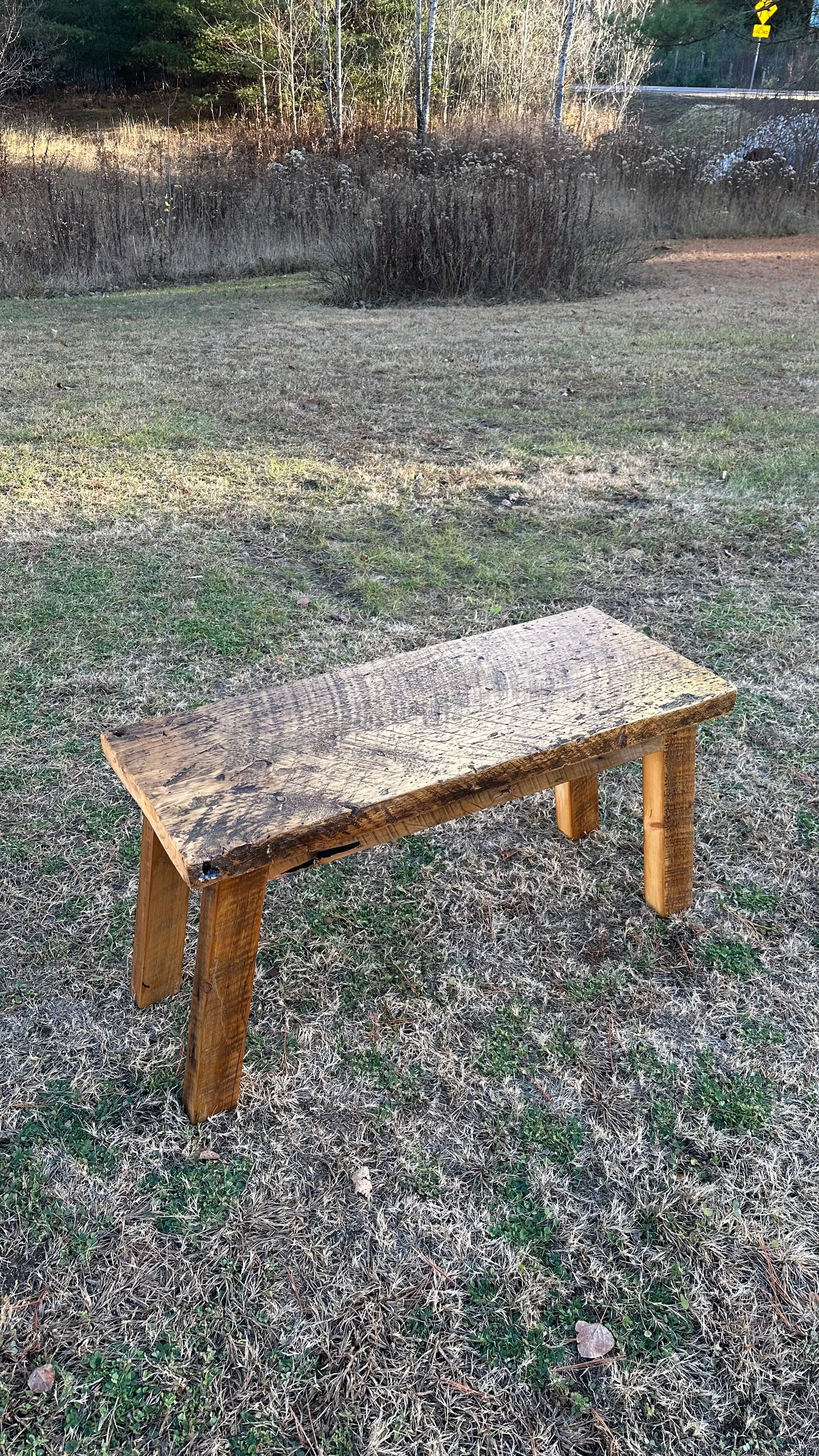 3’ Rustic Reclaimed Wood Minimalist Bench