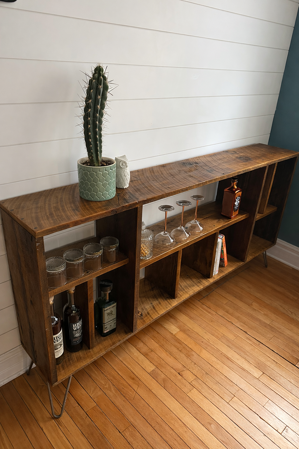 6’ L Rustic Reclaimed Wood Bar / Sofa Table