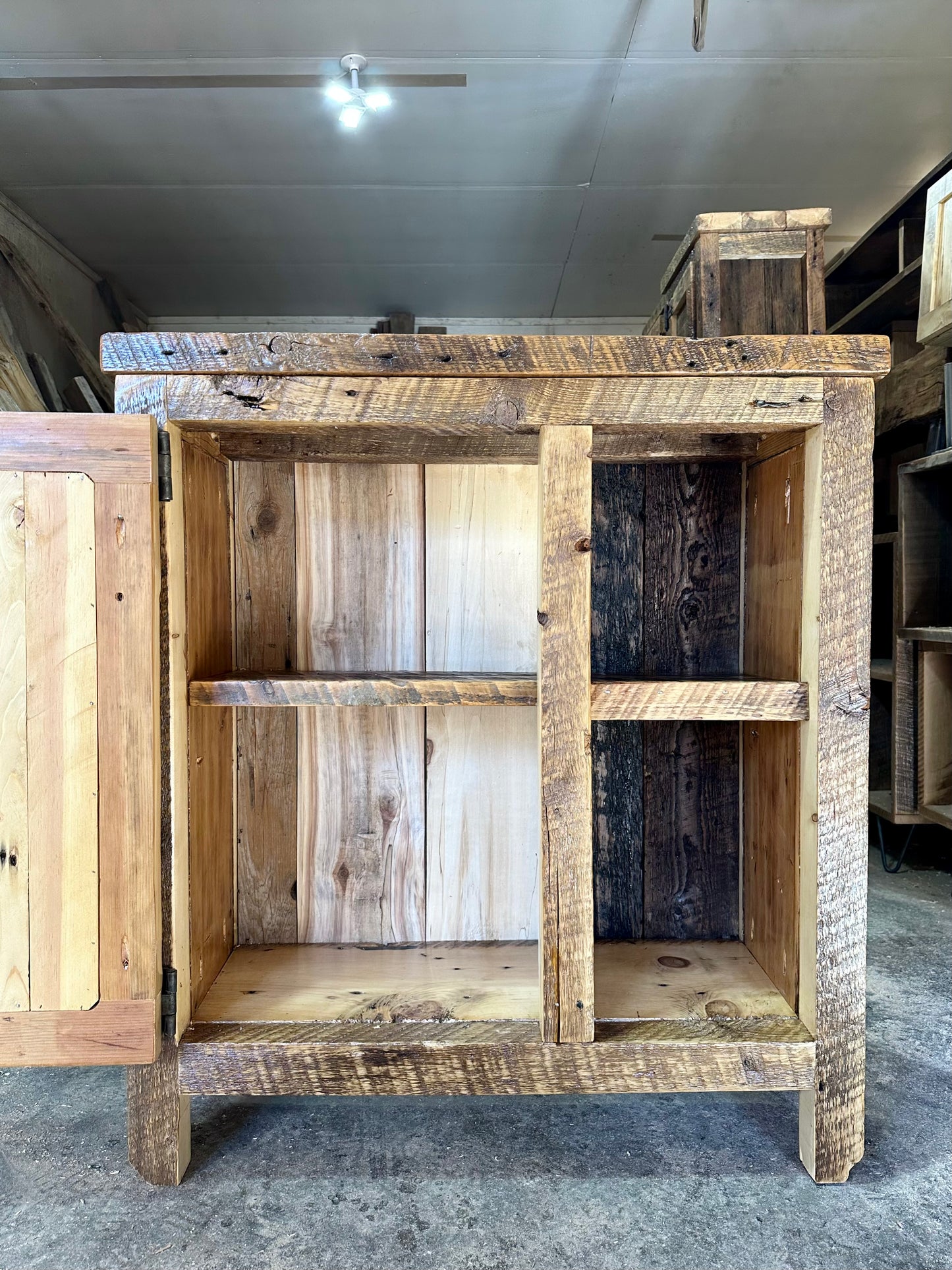 3’ L Rustic Reclaimed Wood Cabinet