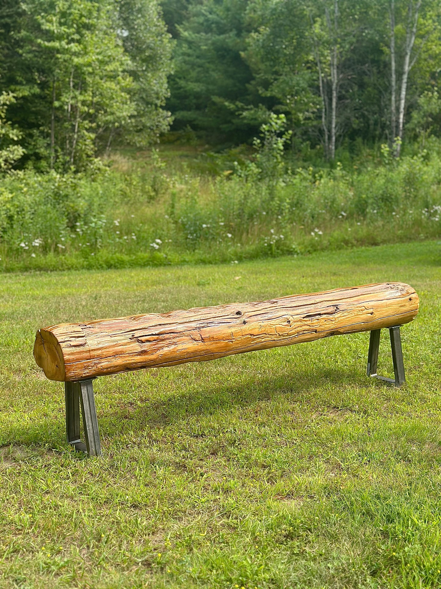 6’ L Rustic Reclaimed Cedar Wood Beam Bench