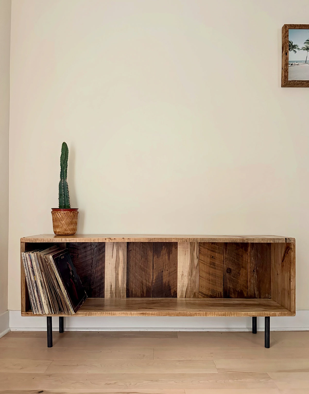 4.5' Rustic Wood Low Profile Media Stand