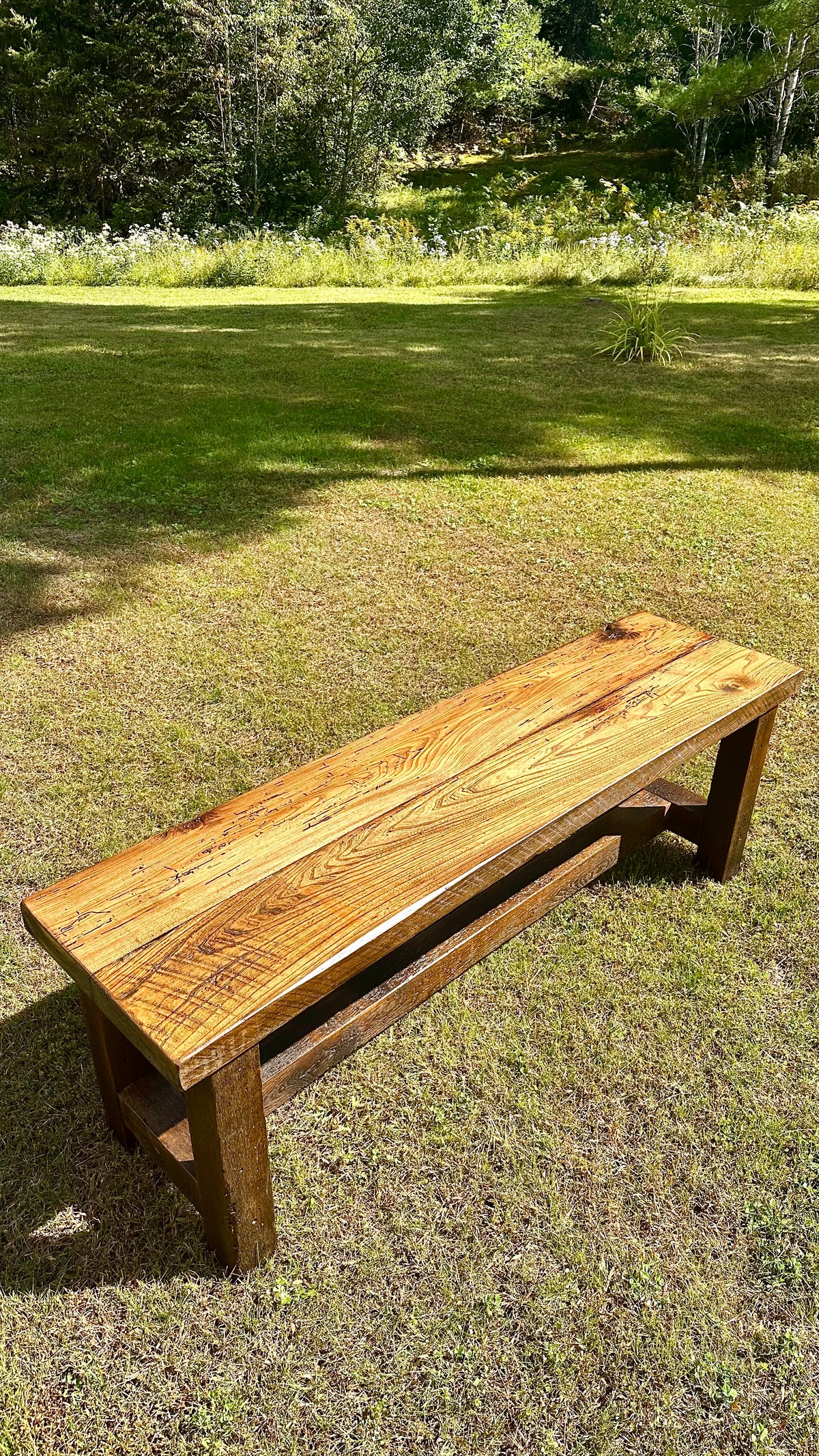 5' L Rustic Reclaimed Wood Bench/Low Table