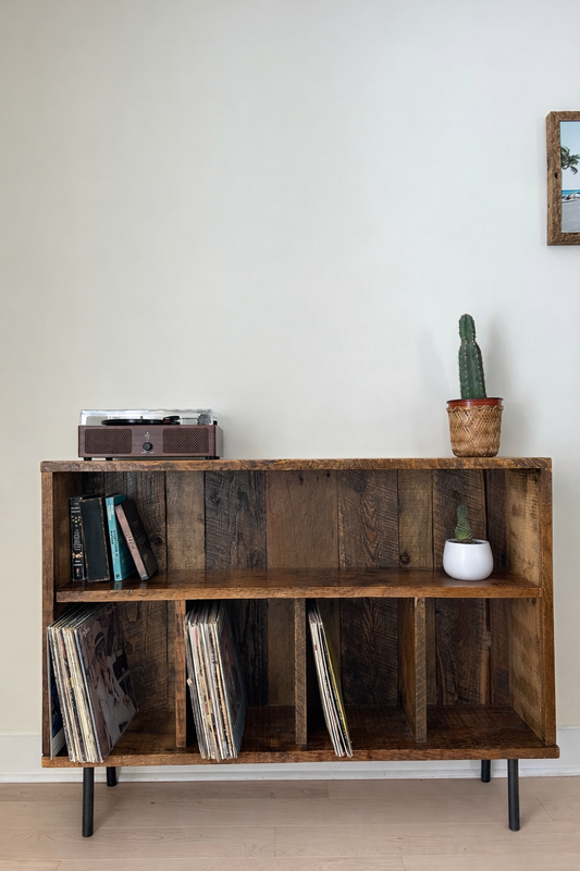 4' L Rustic Reclaimed Wood Media / Bar Table