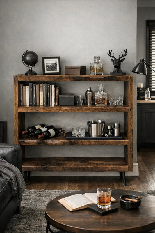 Rustic Wood and Steel Bookcase
