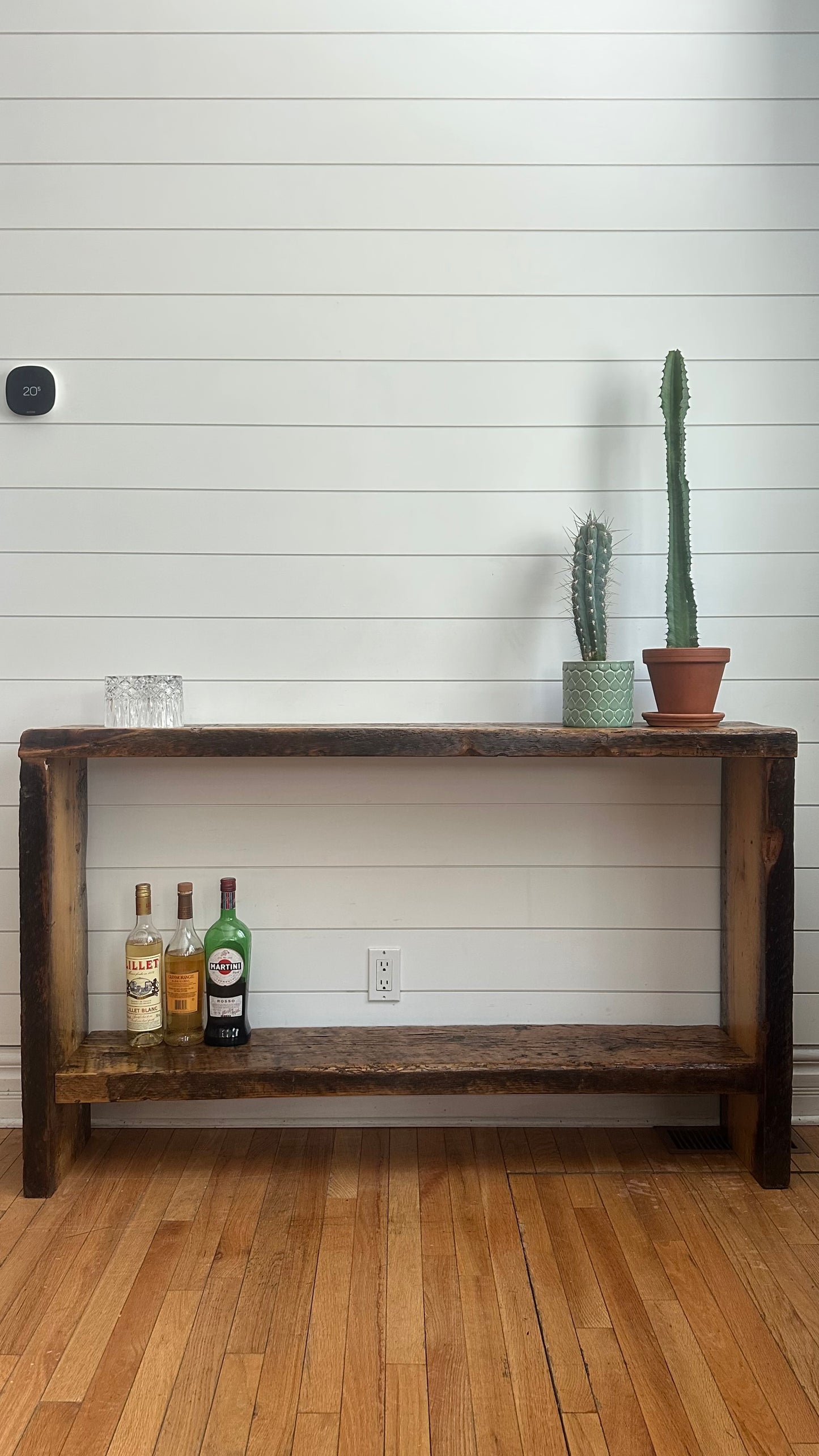 4 1/2’ L Rustic Reclaimed Wood Minimalist Console Table