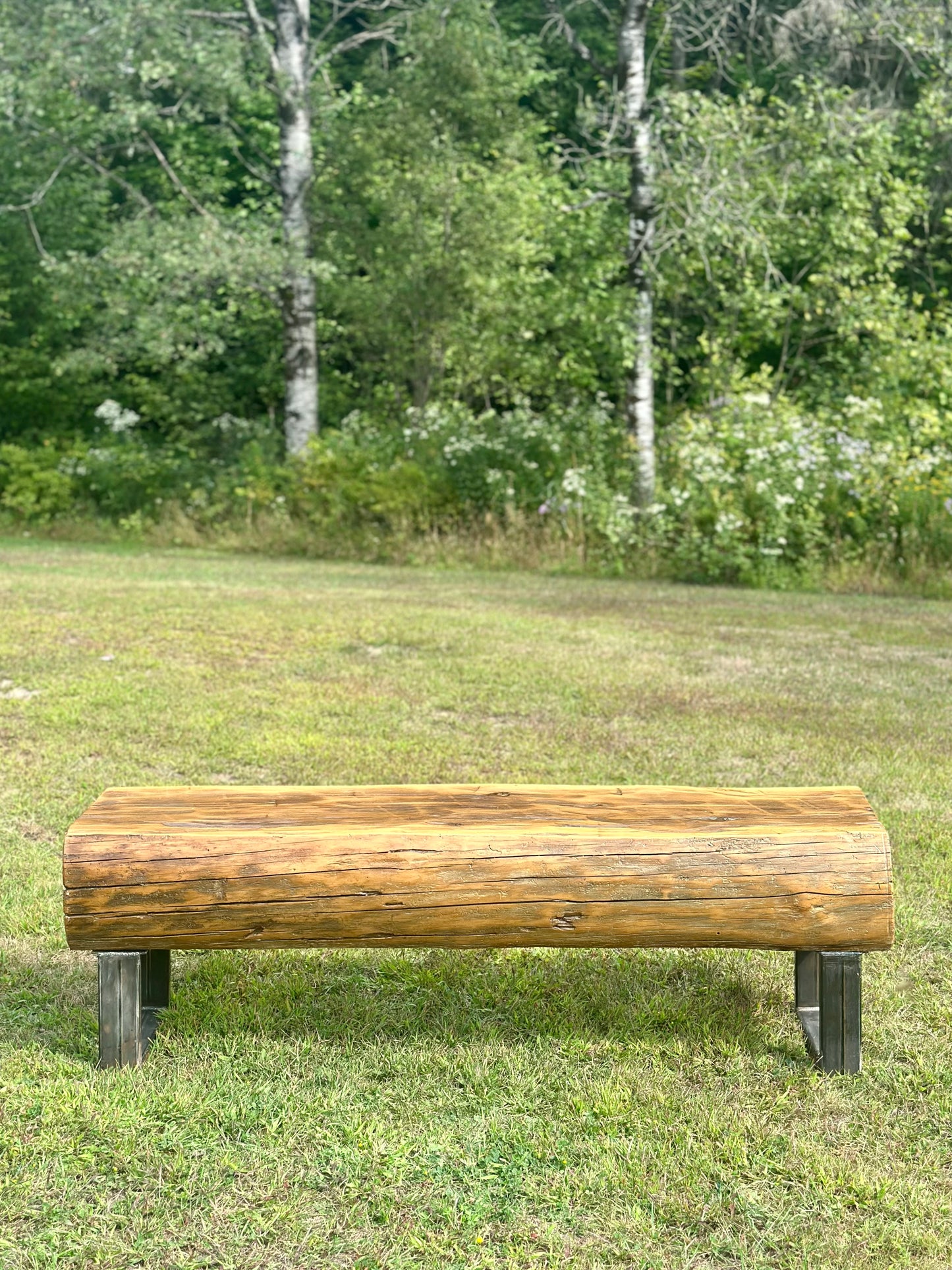 5’ L Rustic Barn Wood Beam Bench