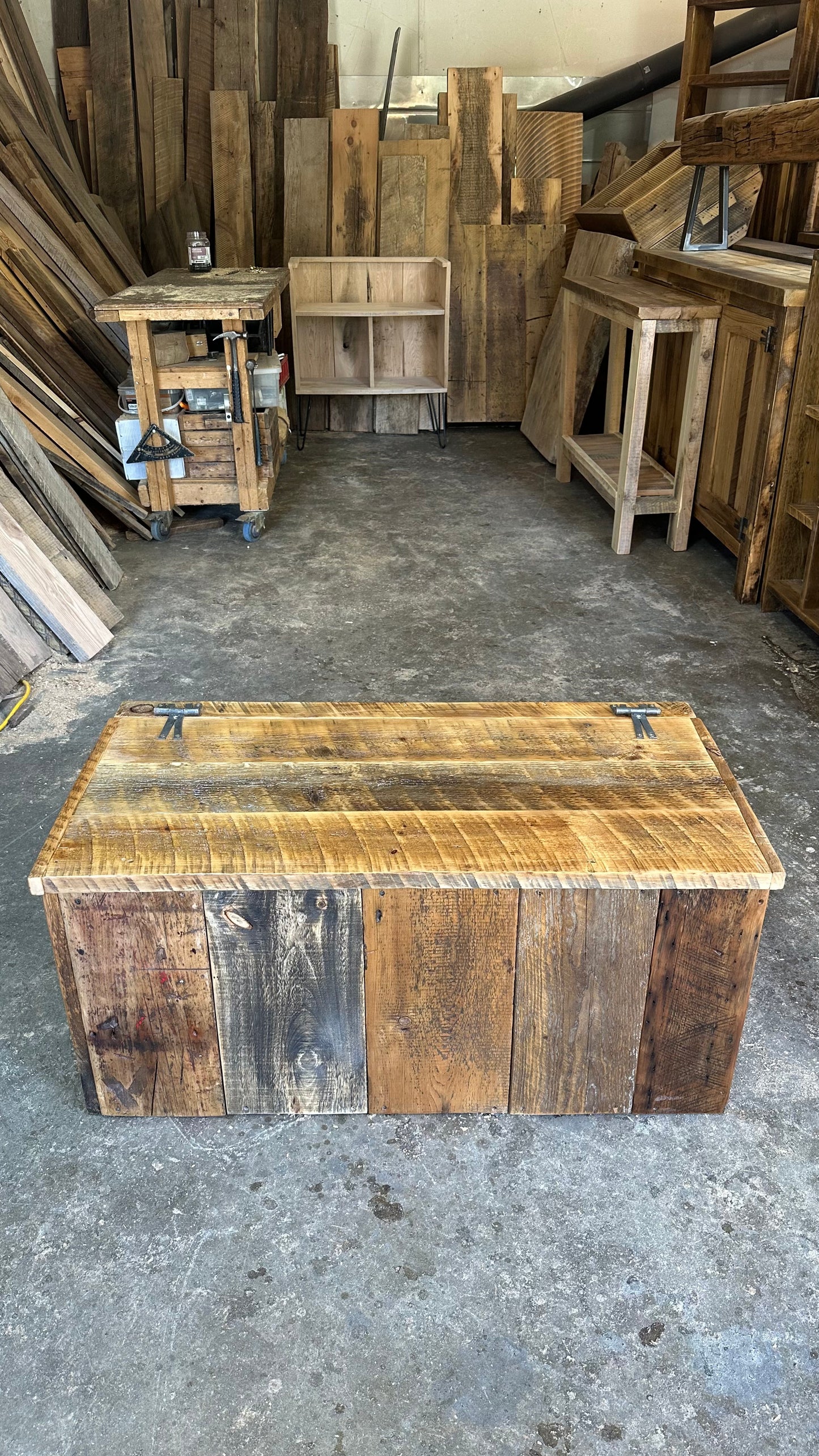 Rustic Wood Storage Chest / Coffee Table