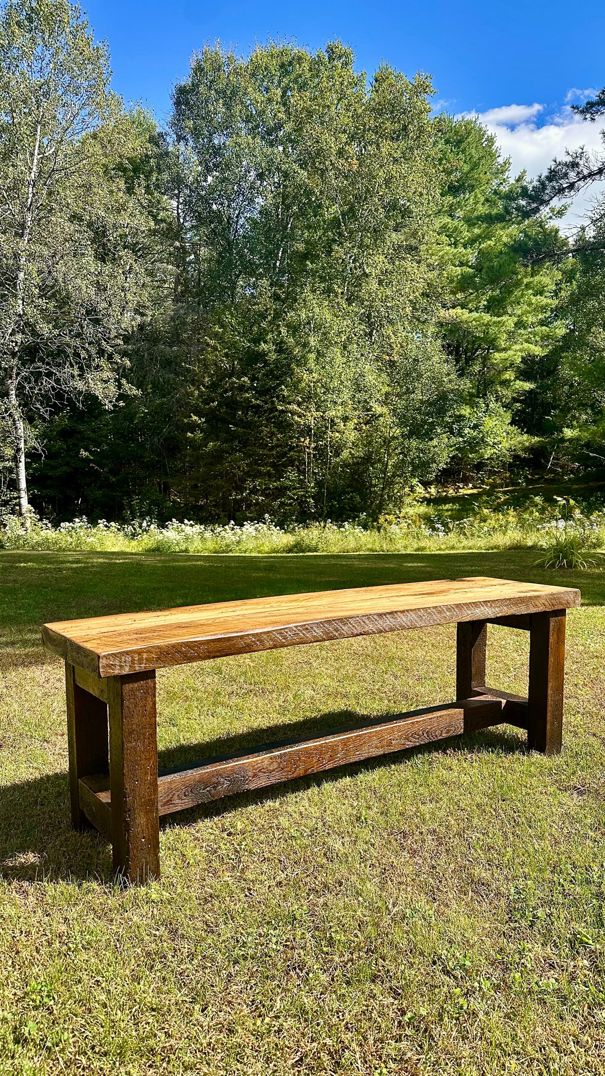 5' L Rustic Reclaimed Wood Bench/Low Table