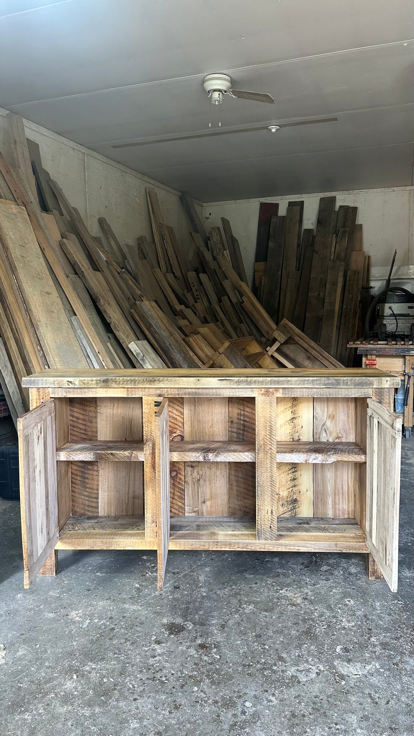 6’ L Rustic Bar Height Sideboard / Cabinet