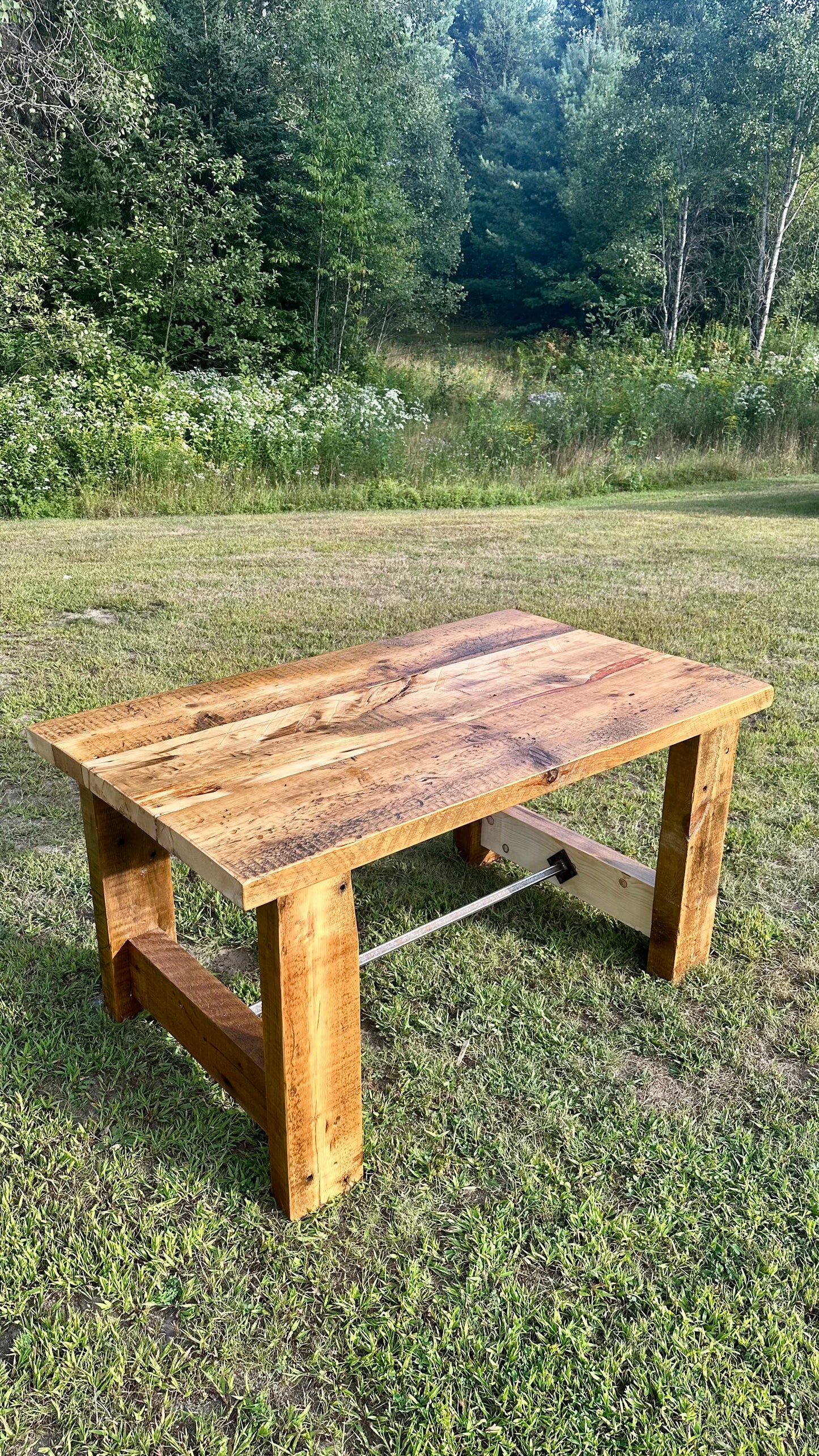 5’ L Rustic Reclaimed Wood Dining Table
