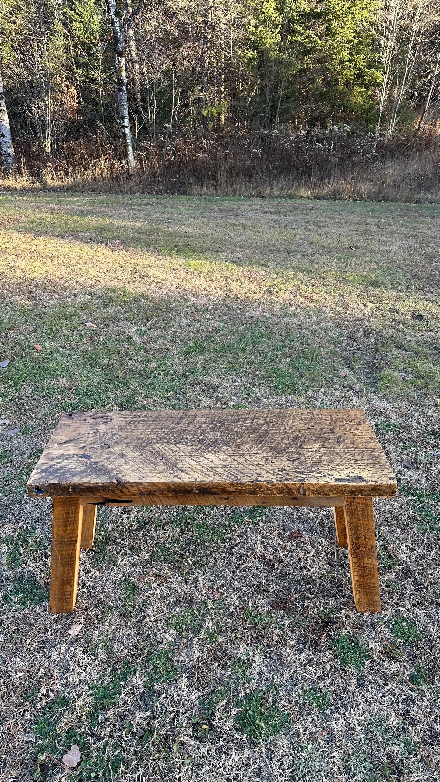 3’ Rustic Reclaimed Wood Minimalist Bench