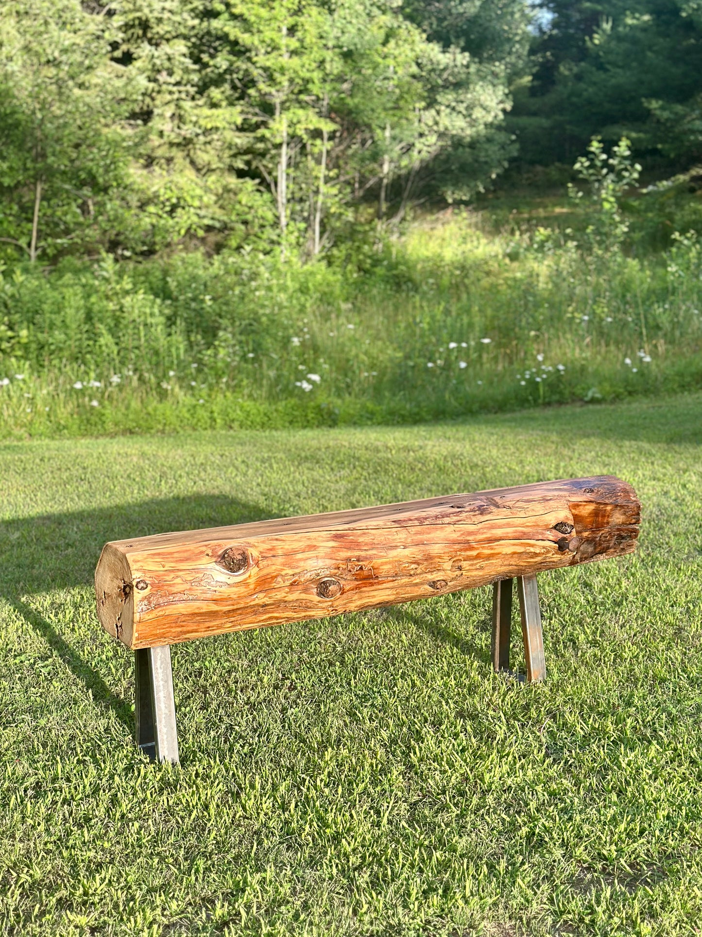 5’ L Rustic Reclaimed Cedar Wood Beam Bench