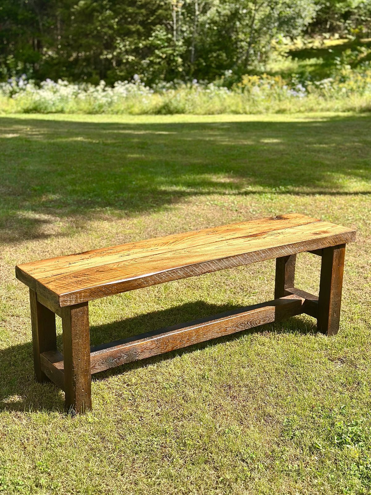 5' L Rustic Reclaimed Wood Bench/Low Table