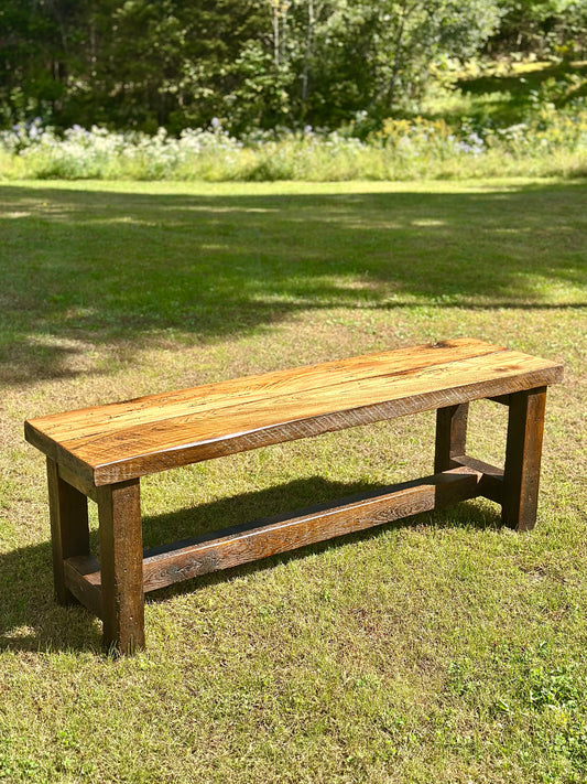 5' L Rustic Reclaimed Wood Bench/Low Table