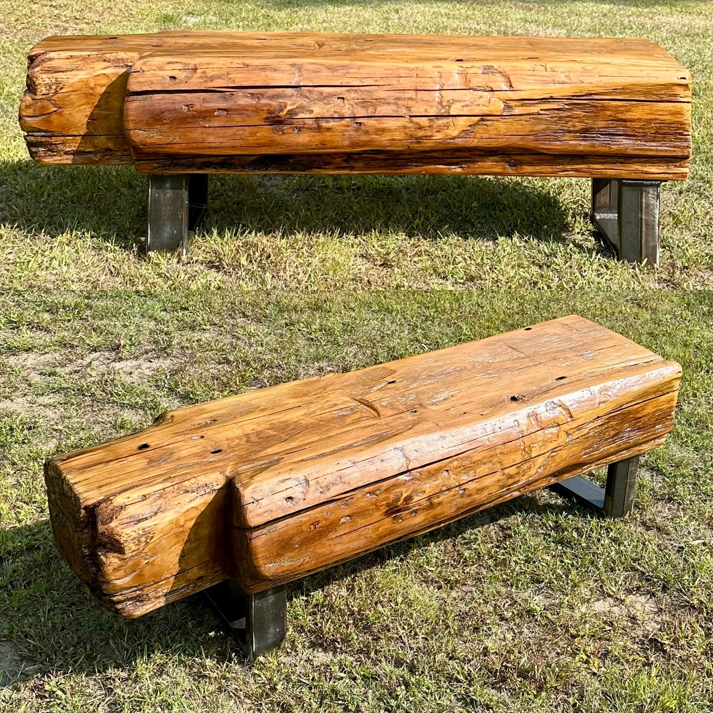 4’ L Rustic Barn Wood Beam Bench / Table