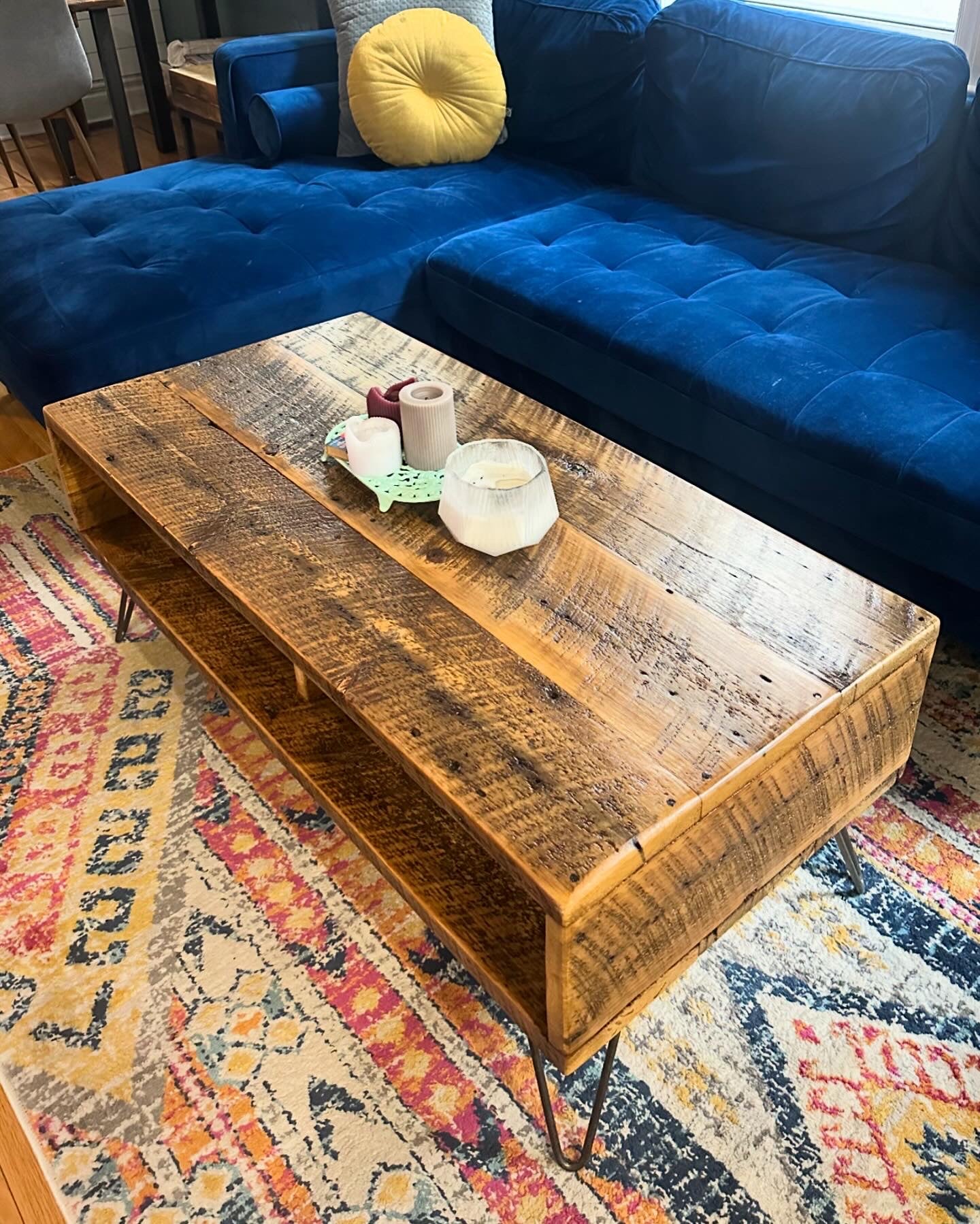 Retro Inspired / MCM Rustic Wood Coffee Table