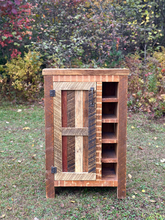 2.5' L Rustic Wood Bar Cabinet