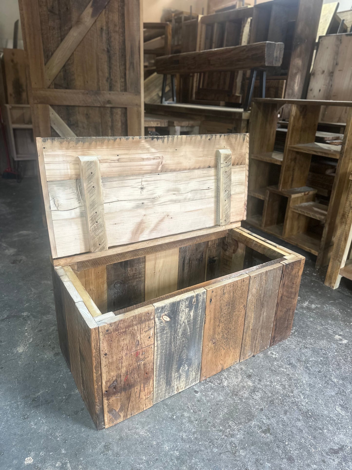 Rustic Wood Storage Chest / Coffee Table