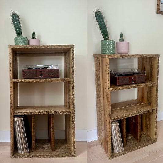Rustic Reclaimed Wood Media Tower / Shelf