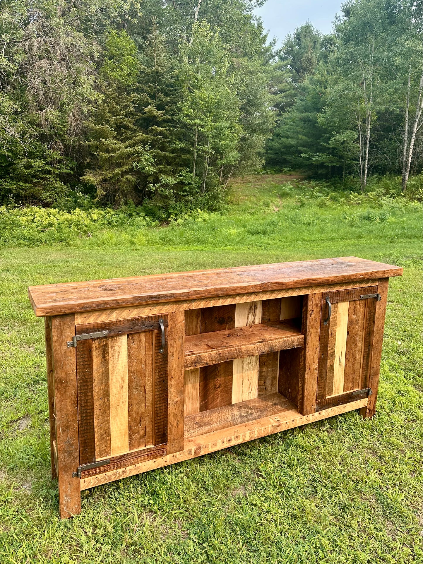6' Rustic Reclaimed Wood + Steel Cabinet / Sideboard