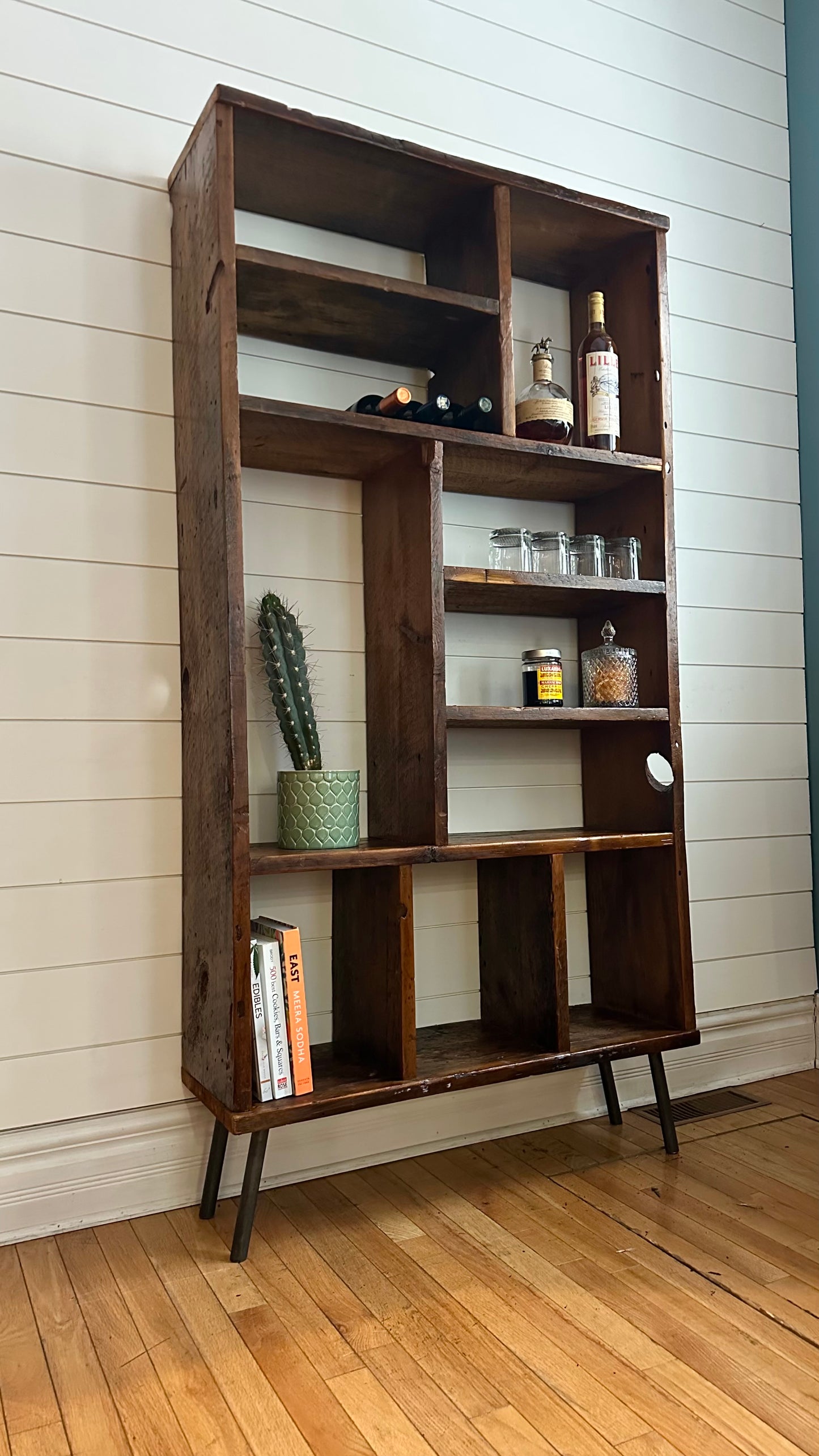 6’ H Rustic Reclaimed Wood Bookcase / Shelf