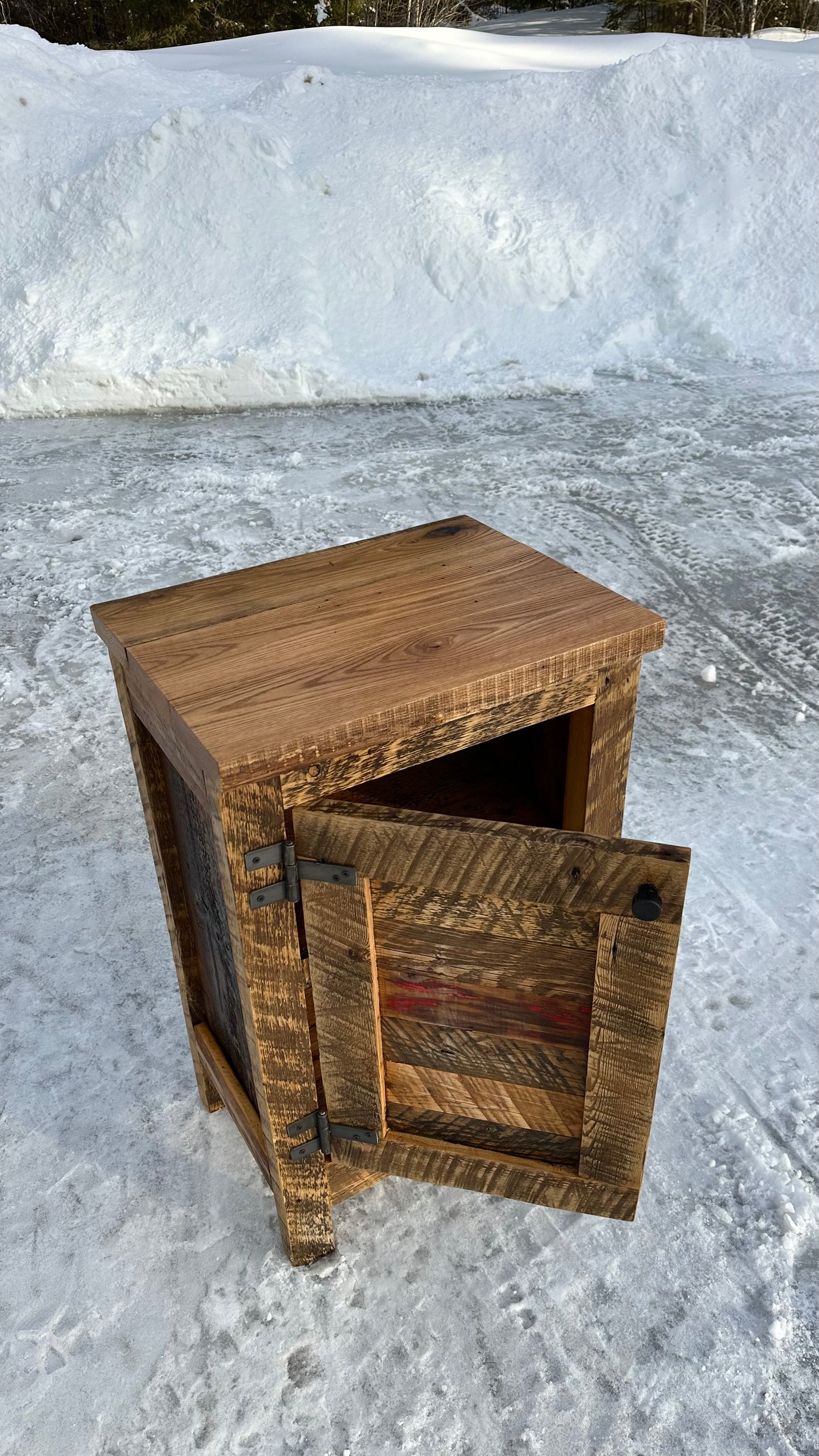 Compact Rustic Wood Cabinet