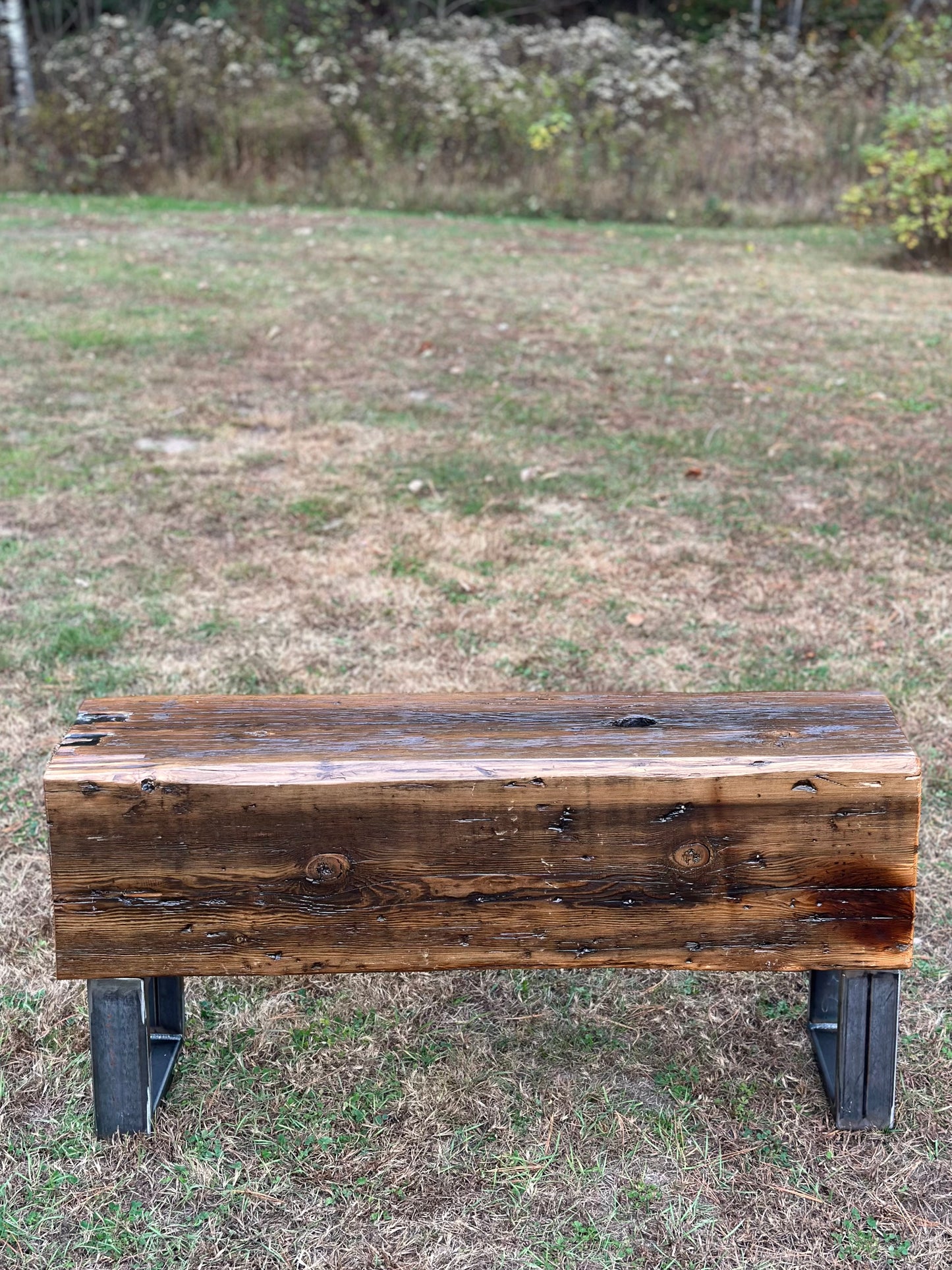 3 1/2’ Rustic Reclaimed Fir Wood Beam Bench