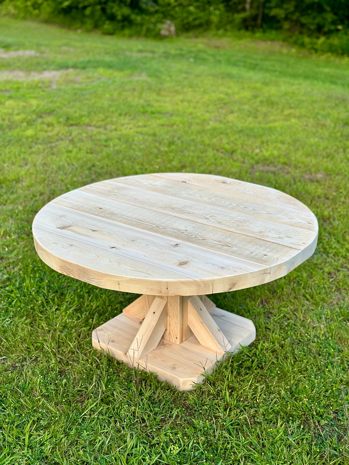 3' D Rustic Cedar Wood Outdoor / Indoor Table