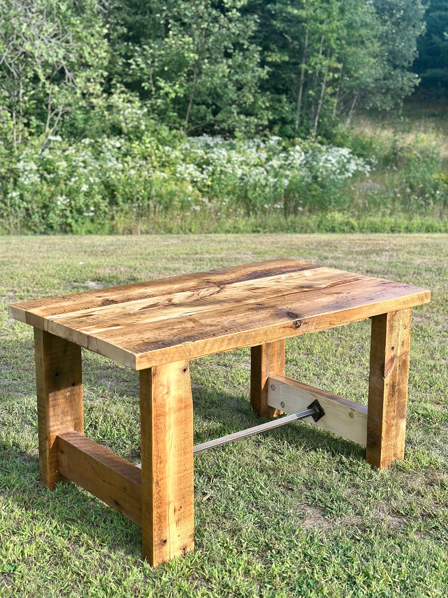 5’ L Rustic Reclaimed Wood Dining Table