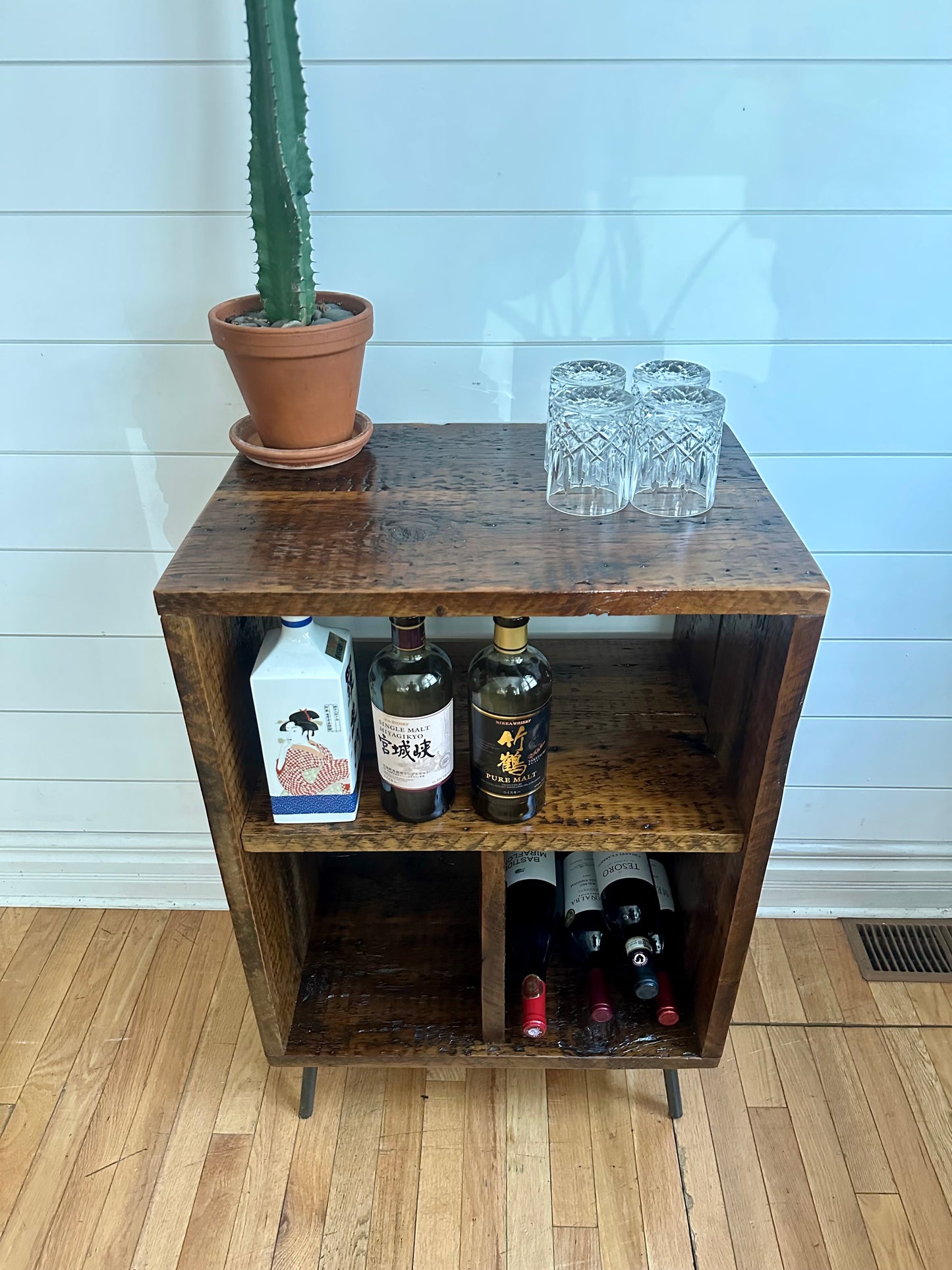 Rustic Reclaimed Wood Record / Vinyl / Media Table