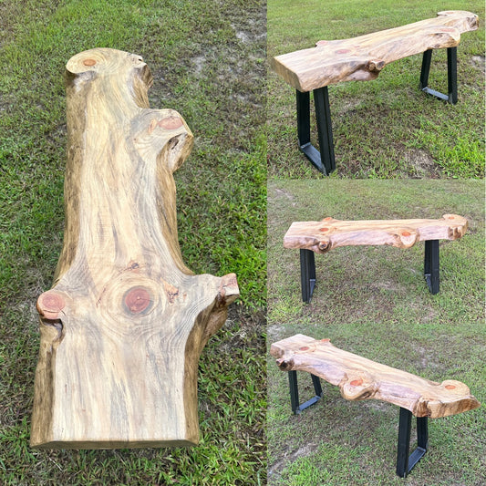 4’ Rustic Live Edge Wood Bench / Table