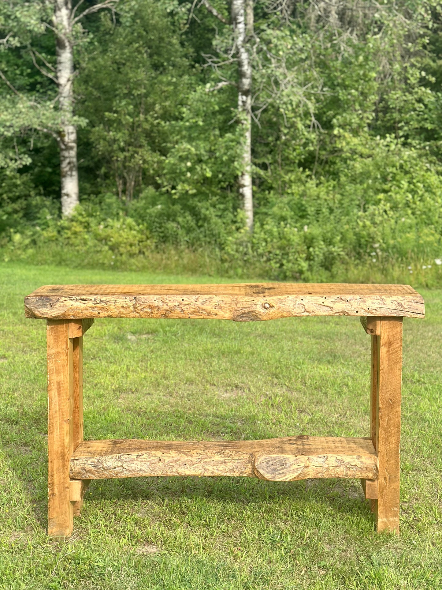4’ Rustic Live Edge Wood Bar / Console Table