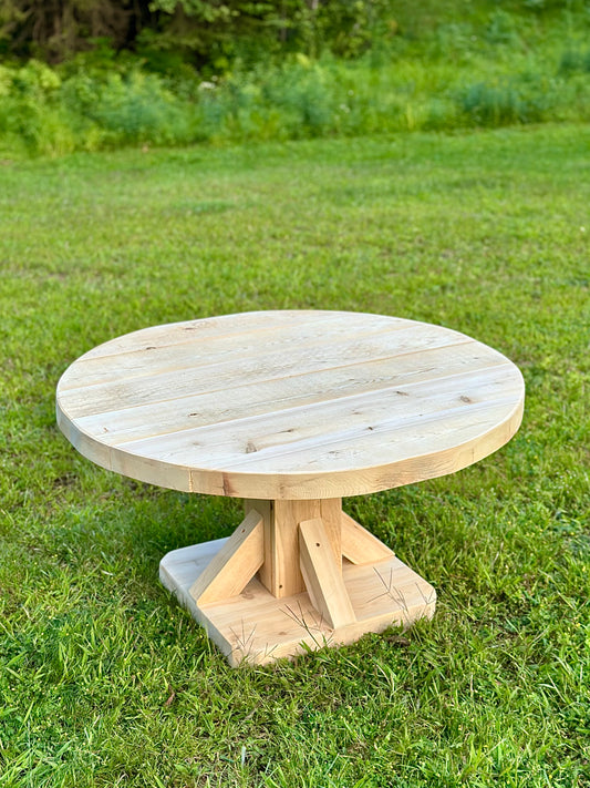 3' D Rustic Cedar Wood Outdoor / Indoor Table
