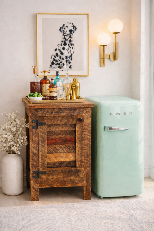Compact Rustic Wood Cabinet