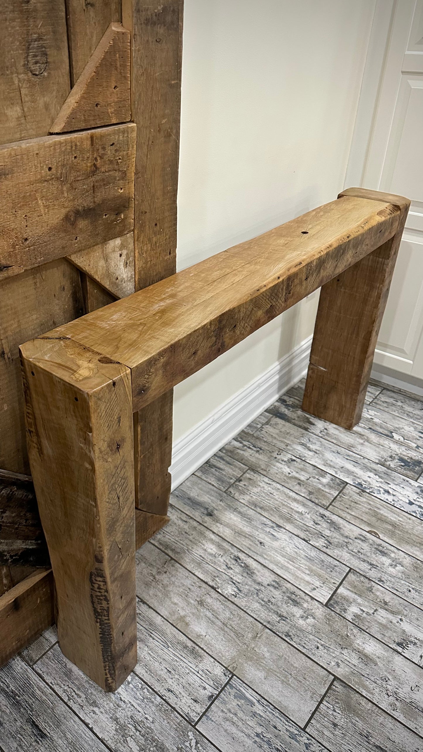 4 1/2’ Rustic Reclaimed Wood Console Table