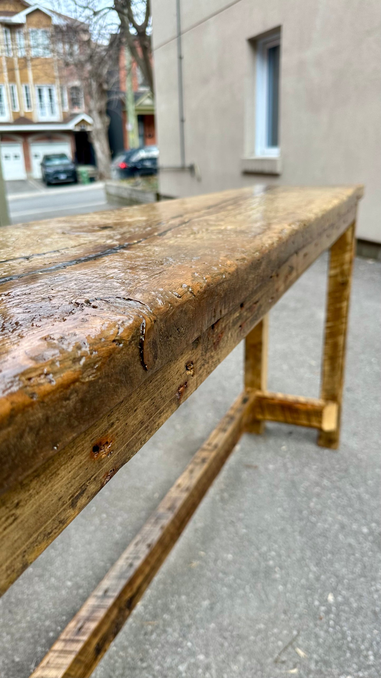 6’ L Rustic Reclaimed Wood Bar Table