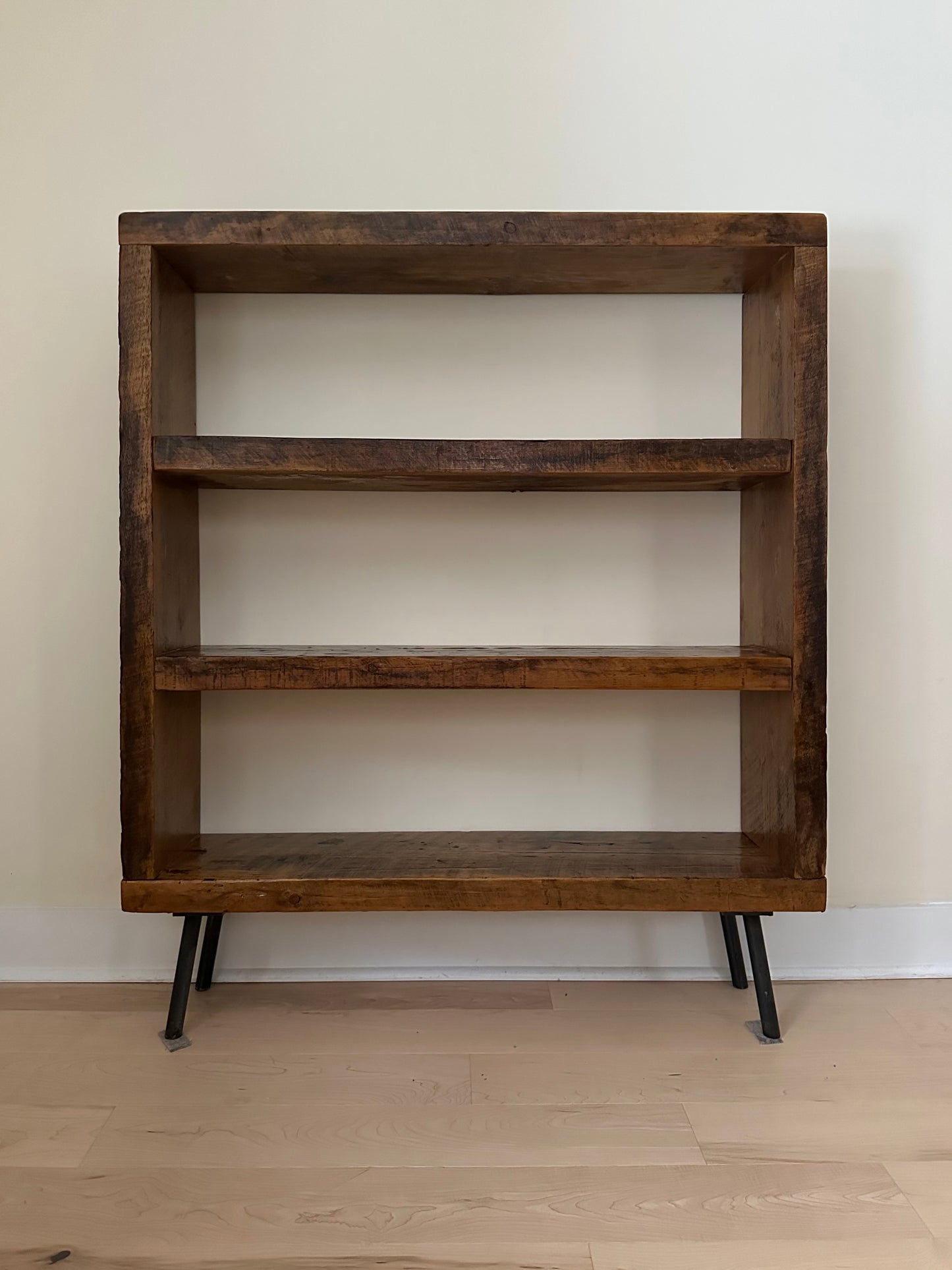 Rustic Wood and Steel Bookcase