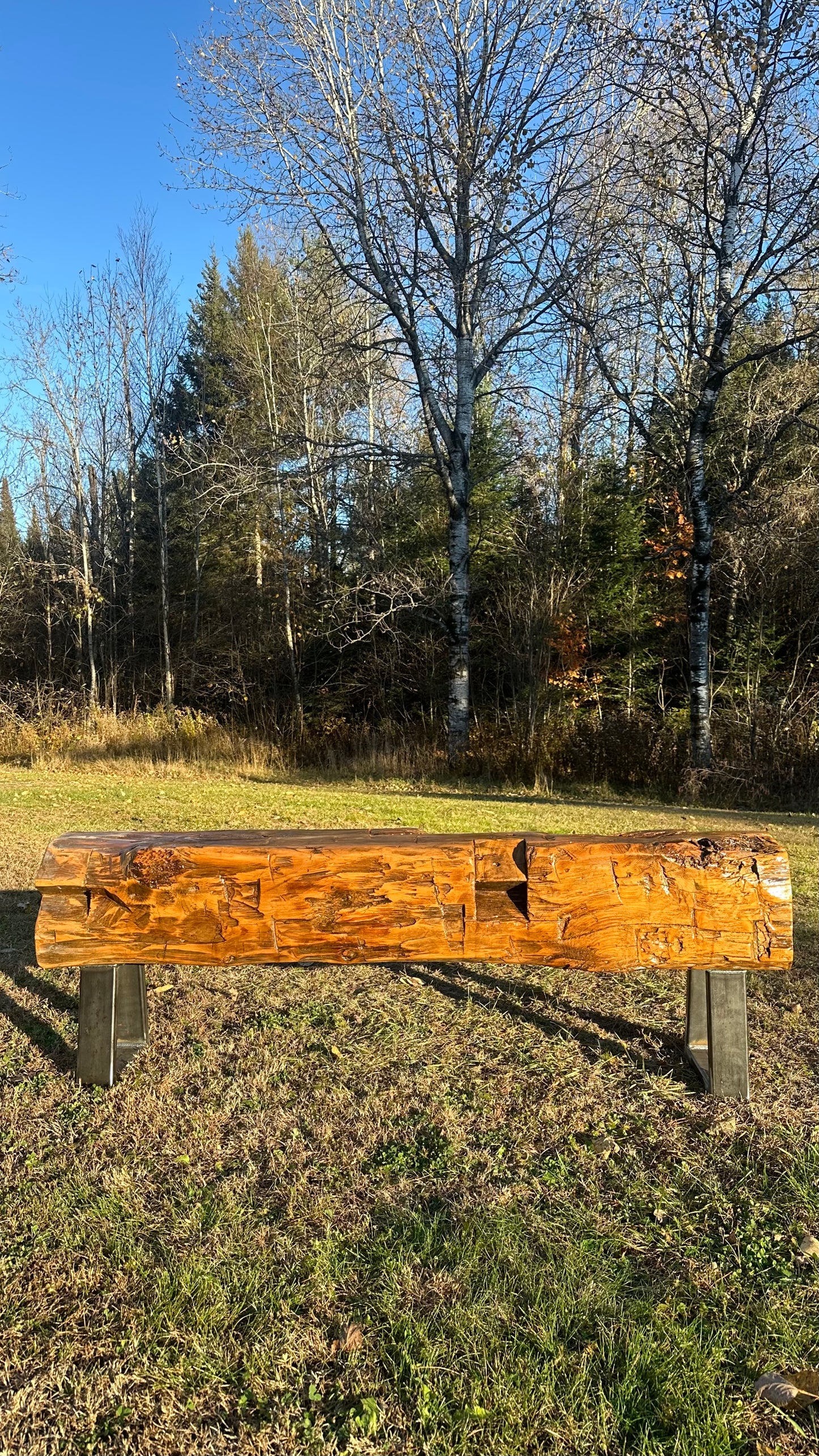 5’ Rustic Reclaimed Wood + Steel Bench