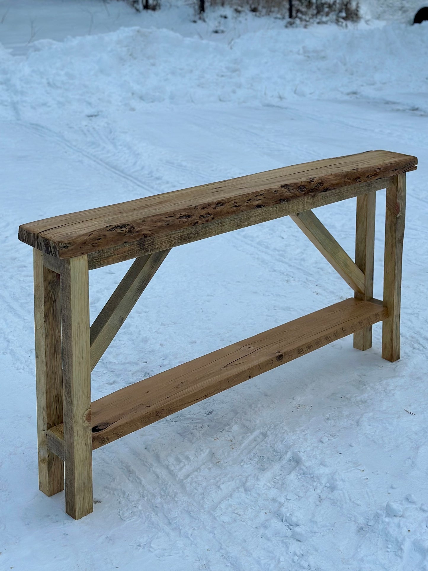 6’ Live Edge Rustic Wood Console / Hallway Table