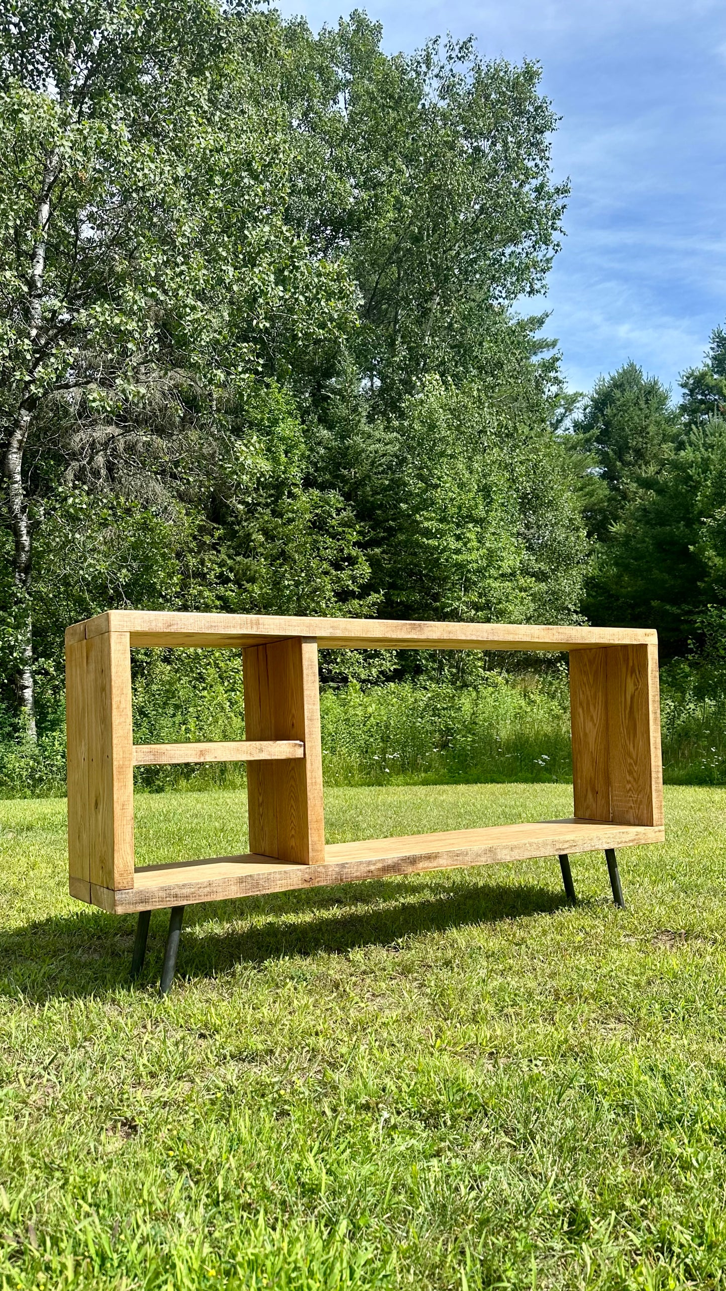 5’ L Rustic Reclaimed Oak Wood Media / TV Stand