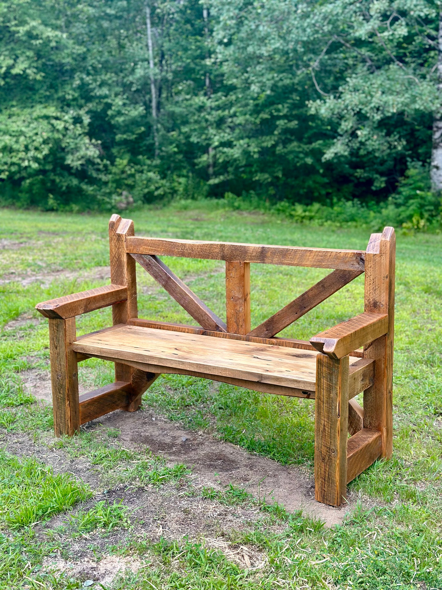 4.5' L Rustic Reclaimed Wood Bench