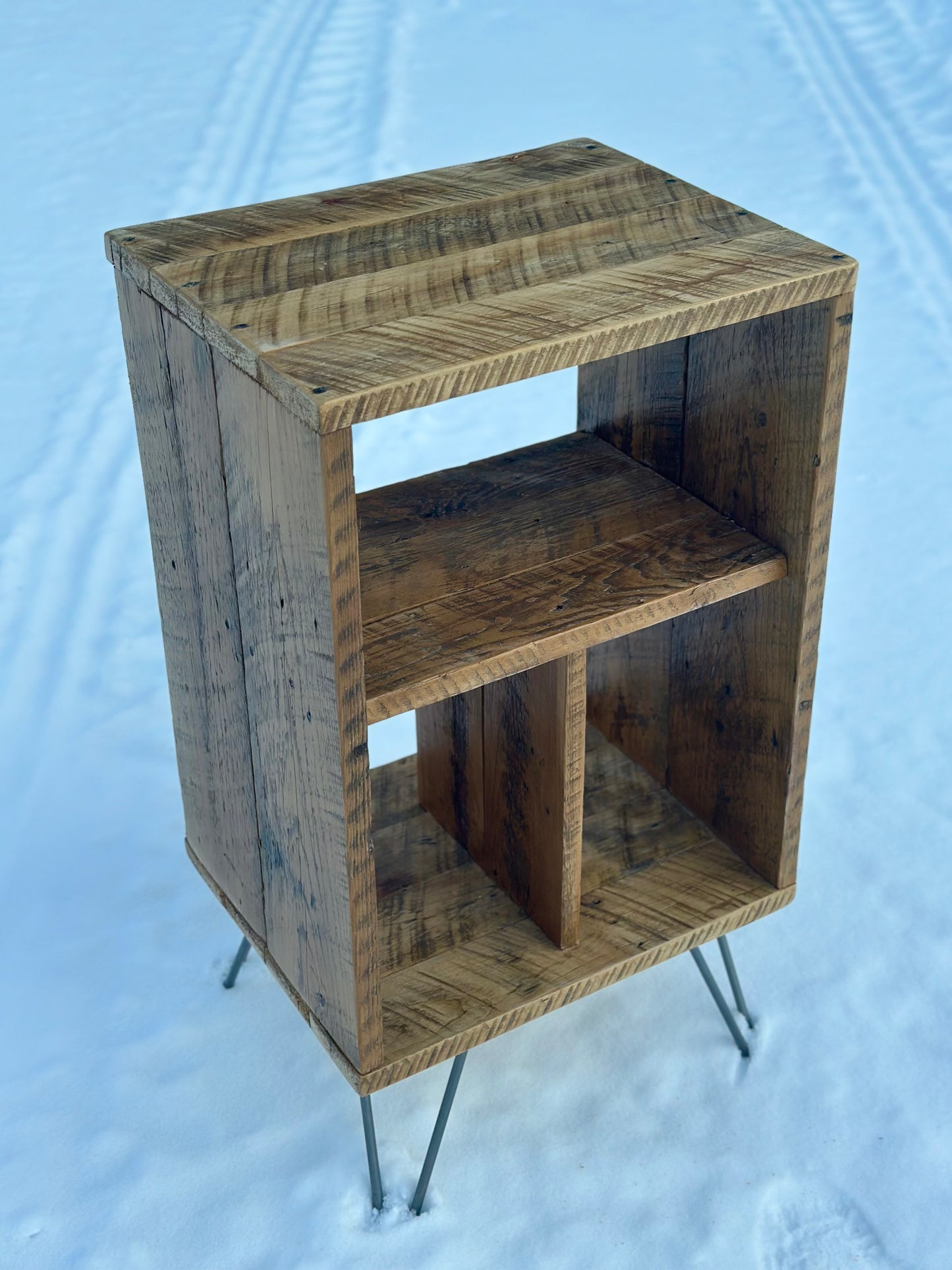 Rustic Reclaimed Wood Vinyl / Media Table
