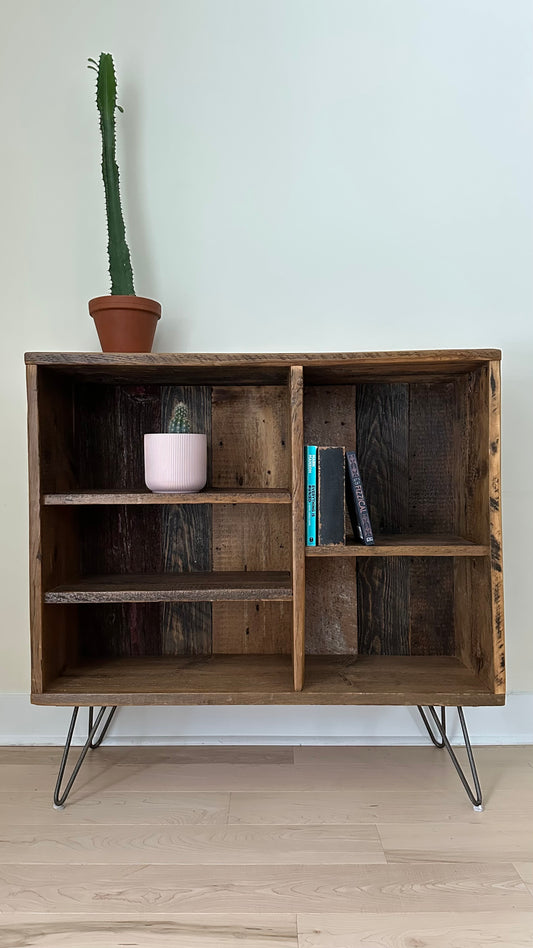 3’ L Rustic Reclaimed Wood Media Stand / Table