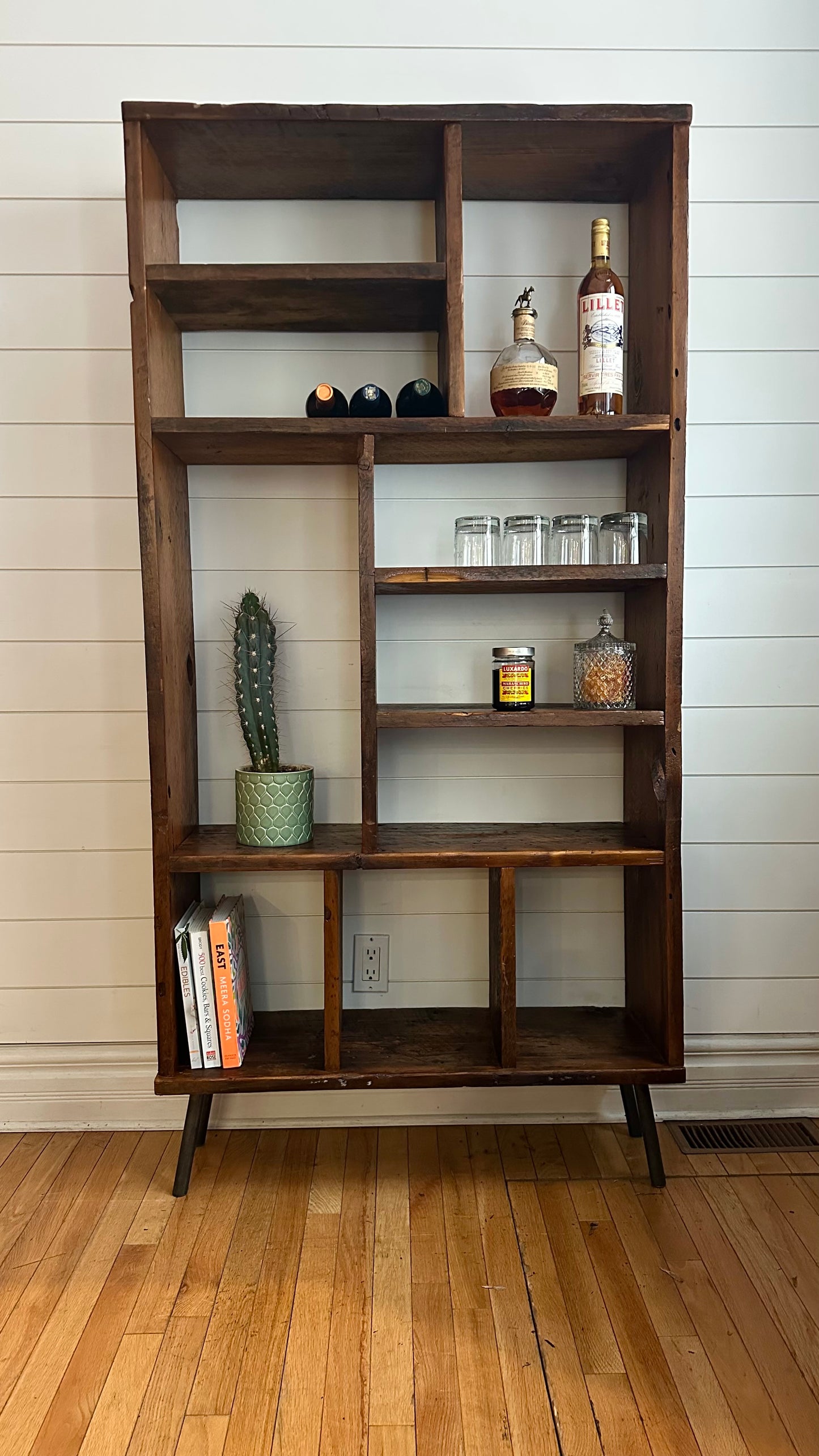 6’ H Rustic Reclaimed Wood Bookcase / Shelf