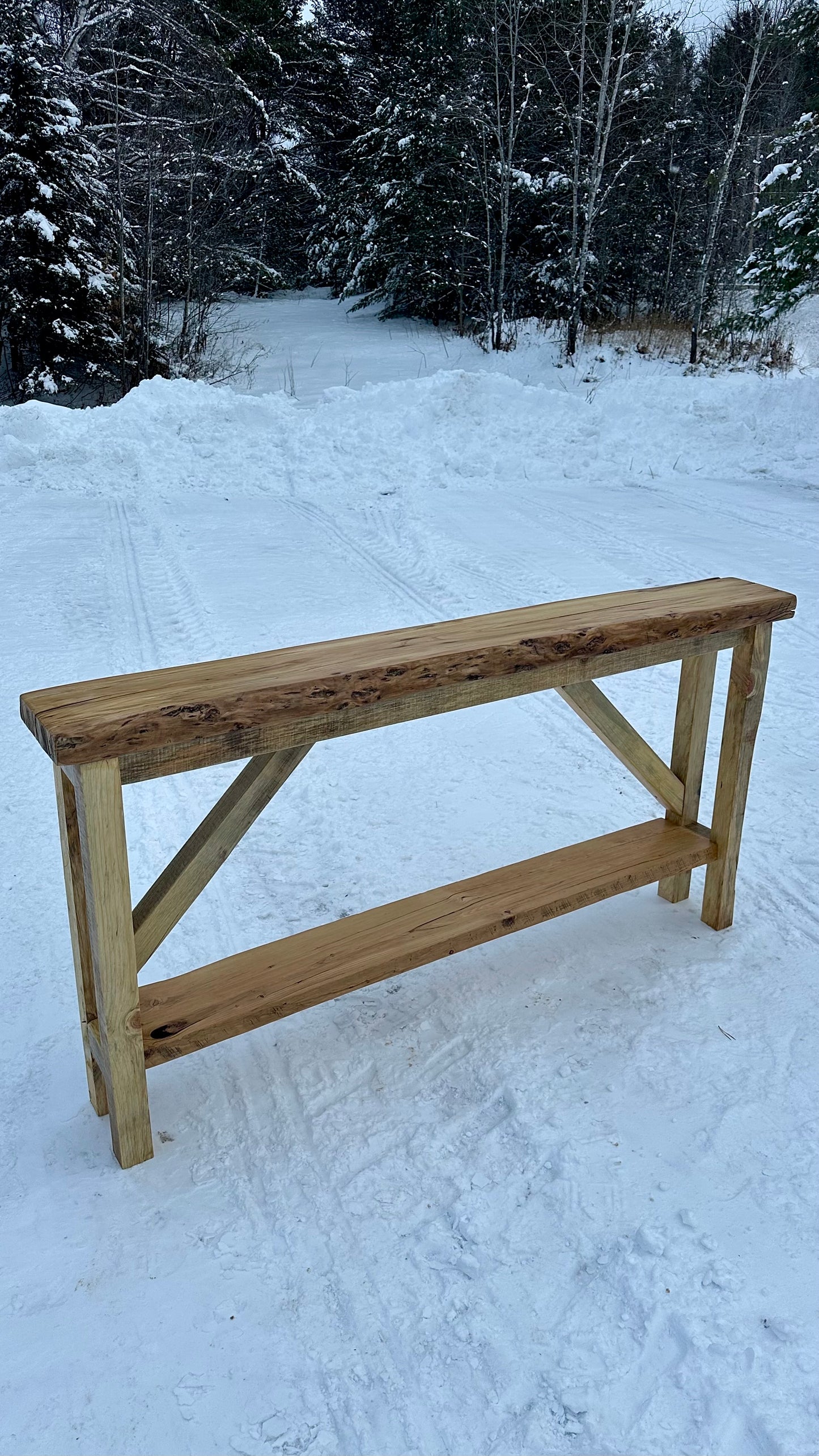 6’ Live Edge Rustic Wood Console / Hallway Table
