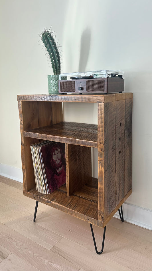 2’ L Rustic Reclaimed Wood Vinyl / Media Table